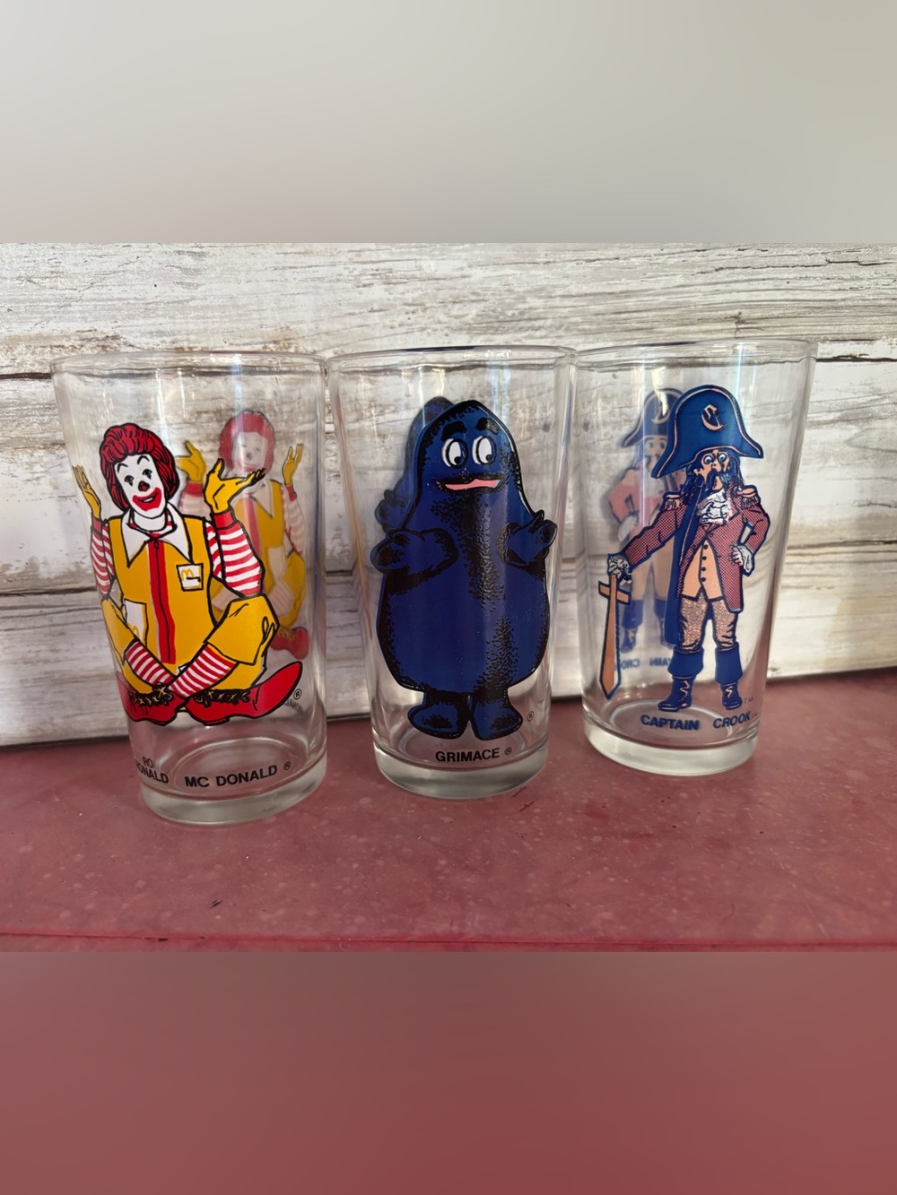 Set of 3 vintage 70s collectible McDonald’s drinking glasses